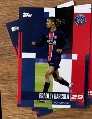 Bradley Barcola 2024 Topps Paris Saint Germain Team Set /99