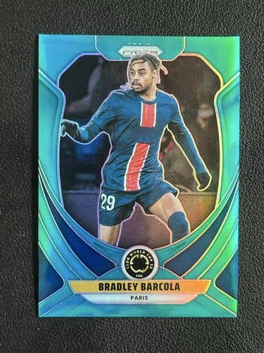 Bradley Barcola 2025 Panini Prizm Copa Mundial de Clubes de la FIFA Teal Prizm /99