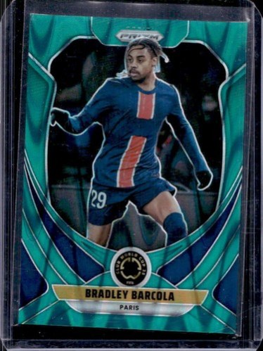 Bradley Barcola 2025 Panini Prizm FIFA Club World Cup Teal Seismic /49