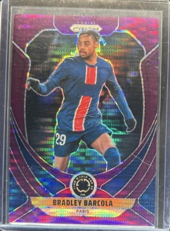 Bradley Barcola 2025 Panini Prizm Purple Pulsar /75