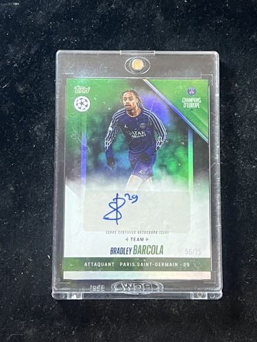 Bradley Barcola 2024 Topps PSG Champion D'Europe Green /75