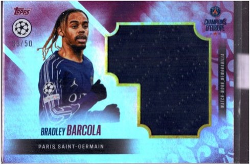 Bradley Barcola 2025 Topps PSG Champions D'Europe /50