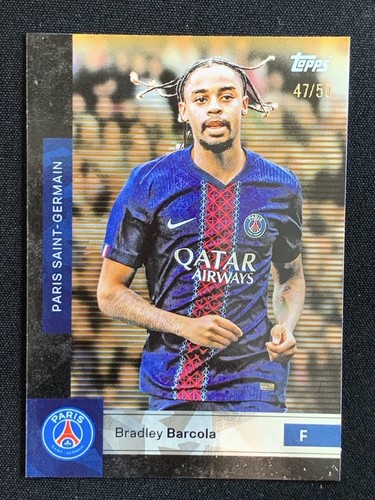 Bradley Barcola 2025 Topps PSG Team Set Oro /50