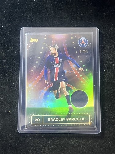 Bradley Barcola 2024 Topps PSG Team Set Yellow /50