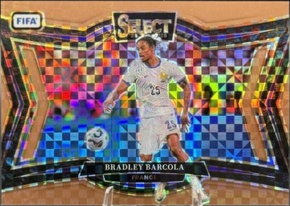 Bradley Barcola 2024 Panini Select FIFA Bronze Checker /75