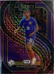 Bradley Barcola 2024 Panini Select FIFA Mezzanine Purple Mojo Prizm #172