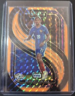 Bradley Barcola 2024 Panini Select FIFA Orange Prism /125