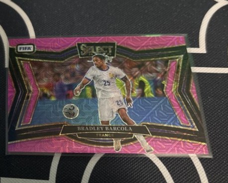 Bradley Barcola 2024 Panini Select FIFA Pink Mojo /299