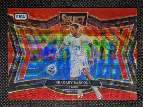 Bradley Barcola 2024 Panini Select Red Wave /59