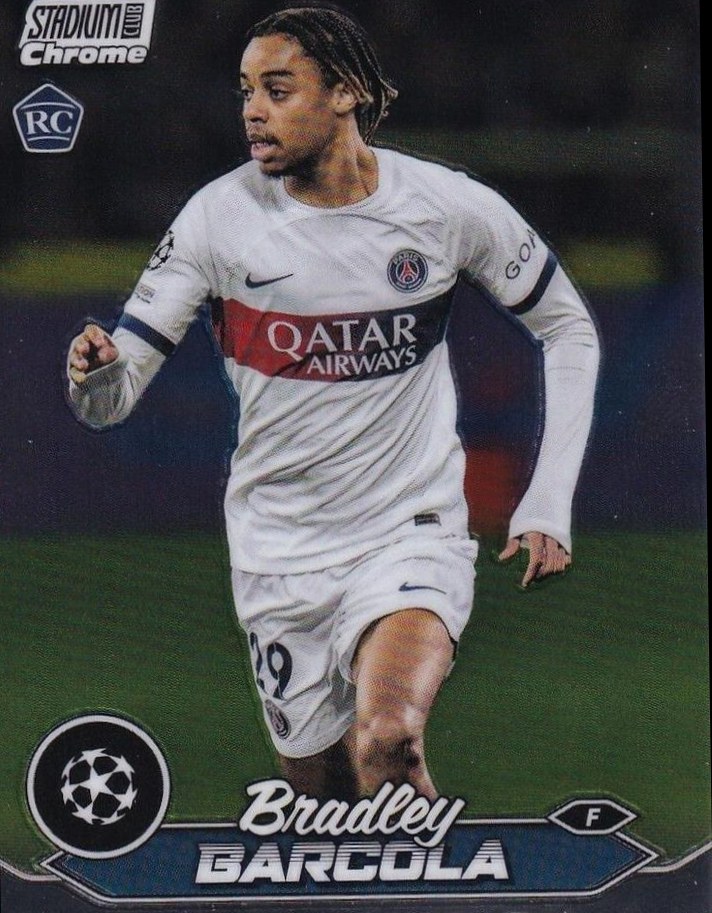 Bradley Barcola 2023 Topps Stadium Club Chrome UEFA Champions League