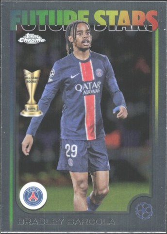 Bradley Barcola 2024 Topps Chrome UEFA Club Competitions