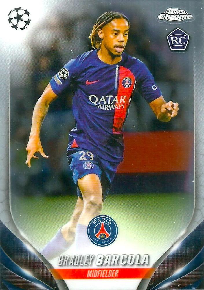 Bradley Barcola 2023 Topps Chrome UEFA Club Competitions