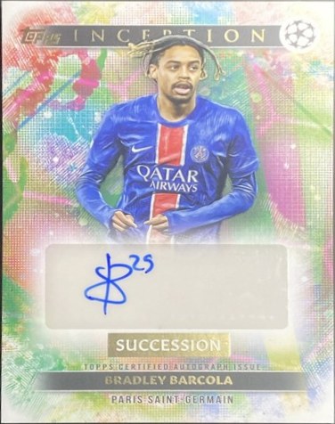 Bradley Barcola 2024 Topps Inception UEFA Club Competitions