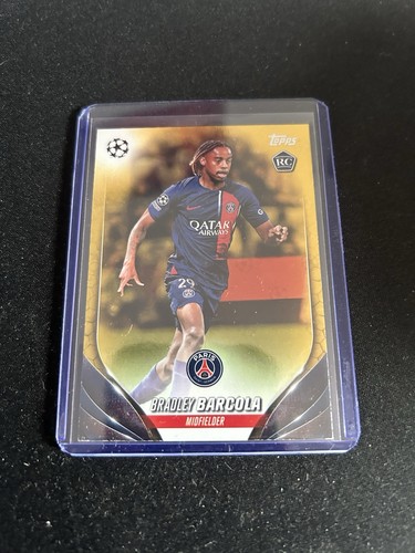 Bradley Barcola 2023 Topps UEFA Club Competitions Gold Starball Foil