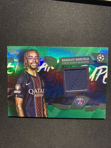 Bradley Barcola 2026 Topps UEFA Club Competitions Green /99