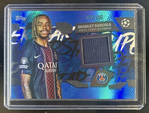 Bradley Barcola 2025 Topps UEFA Jersey Blue Foil /150