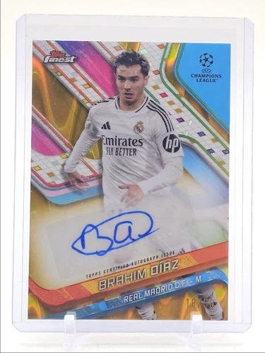 Brahim Diaz 2024 Topps Finest Gold Raywave /50