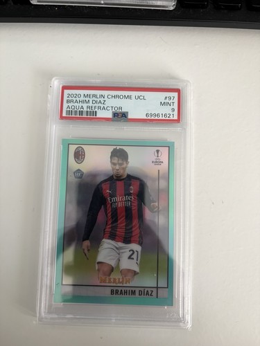 Brahim Diaz 2020 Panini Merlin Chrome Aqua Refractor