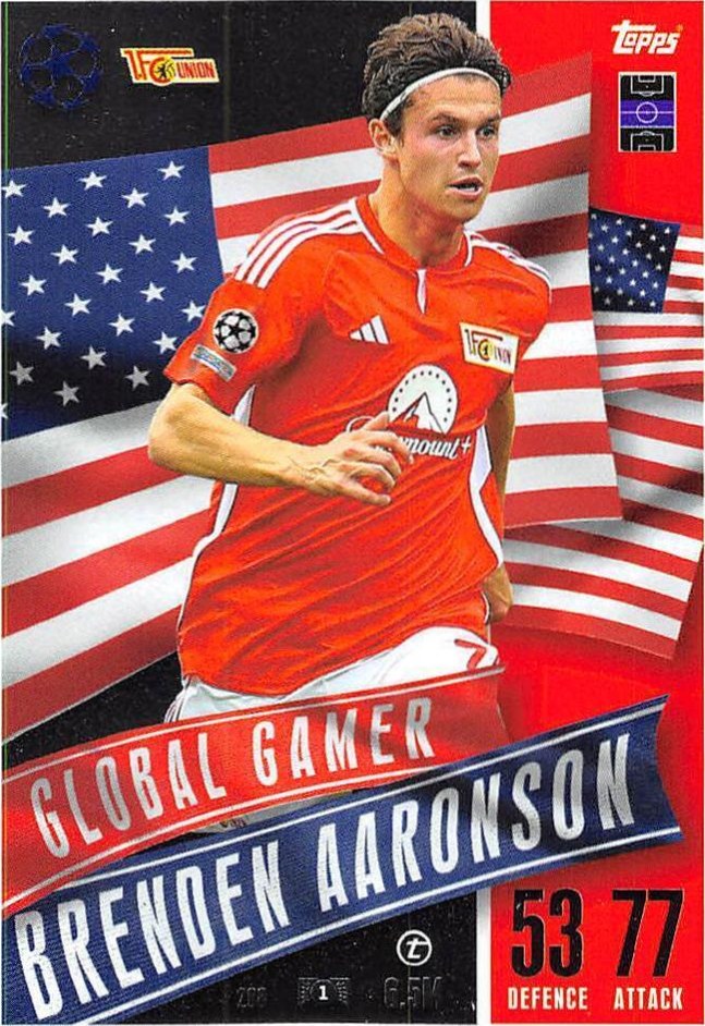 Brenden Aaronson 2023 Topps Match Attax UEFA Club Competitions Extra