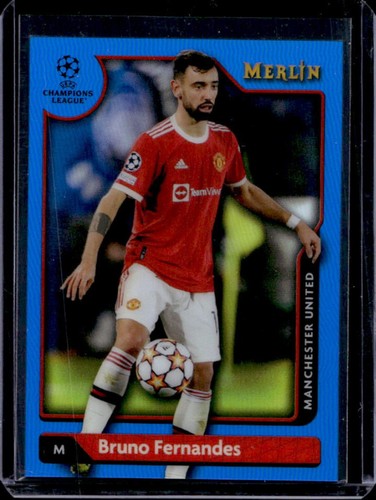 Bruno Fernandes 2021 Topps Merlin Chrome Blue Refractor /75