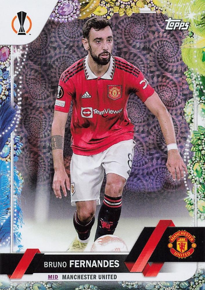Bruno Fernandes 2022 Topps UEFA Club Competitions Carnaval Edition