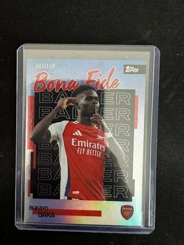 Bukayo Saka 2025 Topps Arsenal Team Set Refractor /150