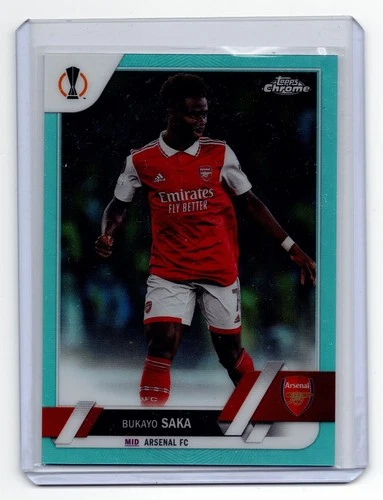 Bukayo Saka 2023 Topps Chrome Aqua Refractor /199