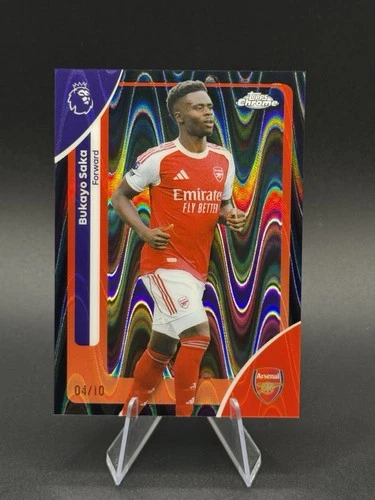 Bukayo Saka 2026 Topps Chrome Black RayWave Refractor /10