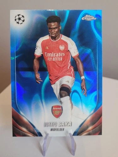 Bukayo Saka 2023 Topps Chrome Blue Lava Refractor