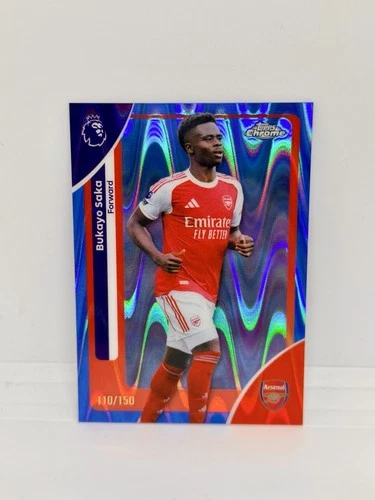 Bukayo Saka 2026 Topps Chrome Blue RayWave Refractor /150