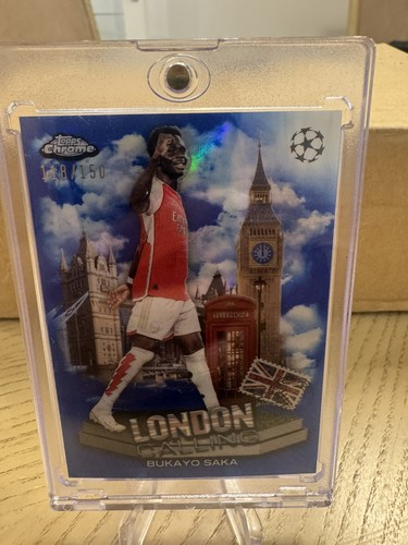 Bukayo Saka 2023 Topps Chrome Blue Refractor /150