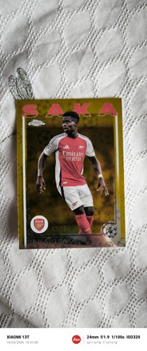 Bukayo Saka 2025 Topps Chrome Gold 42/50
