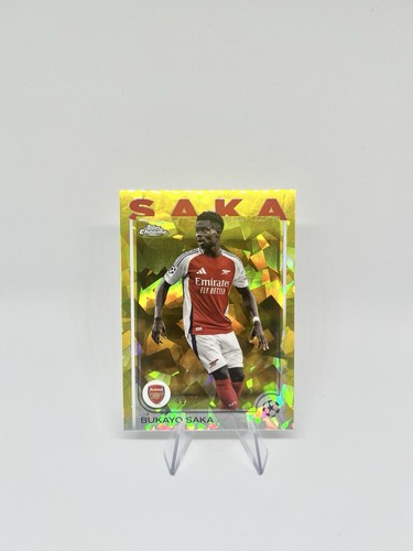 Bukayo Saka 2024 Topps Chrome Gold Cracked Ice /75