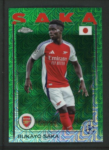 Bukayo Saka 2025 Topps Chrome Green /99