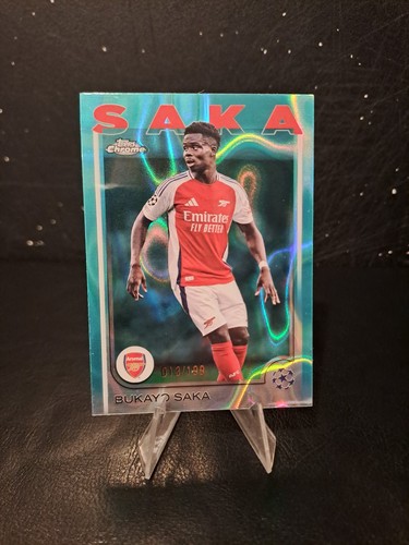 Bukayo Saka 2024 Topps Chrome Green Lava /199
