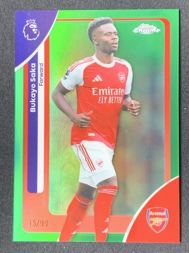Bukayo Saka 2026 Topps Chrome Green Refractor /99