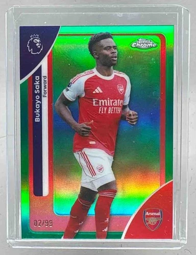 Bukayo Saka 2026 Topps Chrome Green Refractor /99