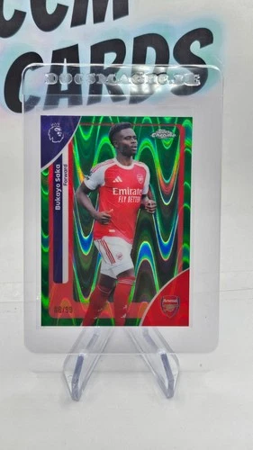 Bukayo Saka 2026 Topps Chrome Green Wave Refractor /99