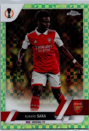 Bukayo Saka 2022 Topps Chrome Green X Fractor /399