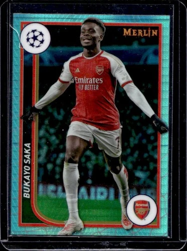 Bukayo Saka 2023 Topps Chrome Merlin Aqua Prism Refractor #11