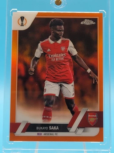 Bukayo Saka 2022 Topps Chrome Orange /25