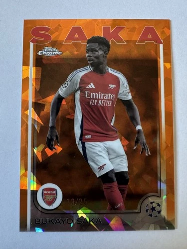 Bukayo Saka 2024 Topps Chrome Orange /25