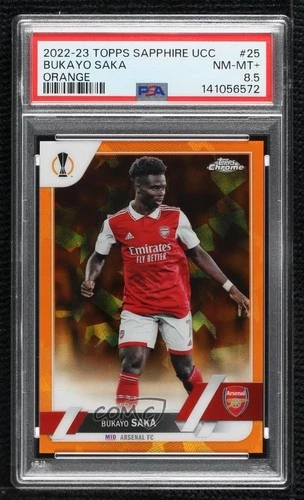 Bukayo Saka 2022 Topps Chrome Orange /50