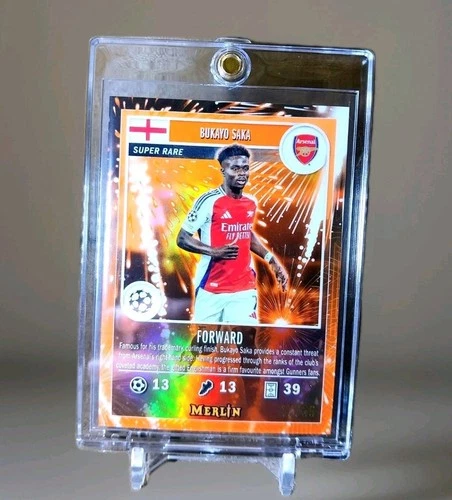 Bukayo Saka 2024 Topps Chrome Orange Fireworks /25