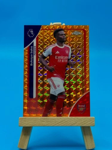 Bukayo Saka 2025 Topps Chrome Orange Refractor /25