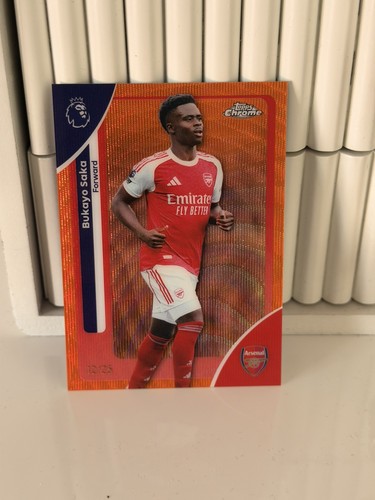 Bukayo Saka 2024 Topps Chrome Orange Wave /25