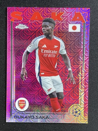 Bukayo Saka 2024 Topps Chrome Pink Mojo /125