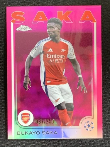 Bukayo Saka 2024 Topps Chrome Pink Refractor /250