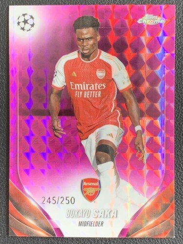 Bukayo Saka 2023 Topps Chrome Pink Refractor /250