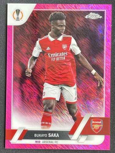 Bukayo Saka 2023 Topps Chrome Pink Shimmer Refractor /250